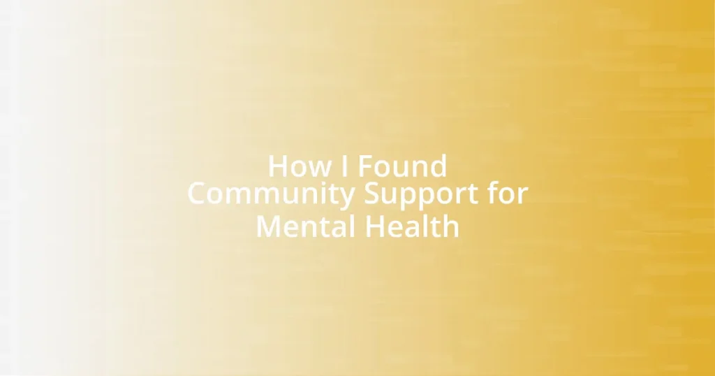 How I Found Community Support for Mental Health