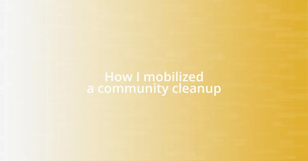 How I mobilized a community cleanup