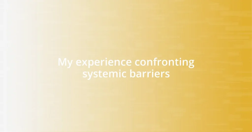 My experience confronting systemic barriers