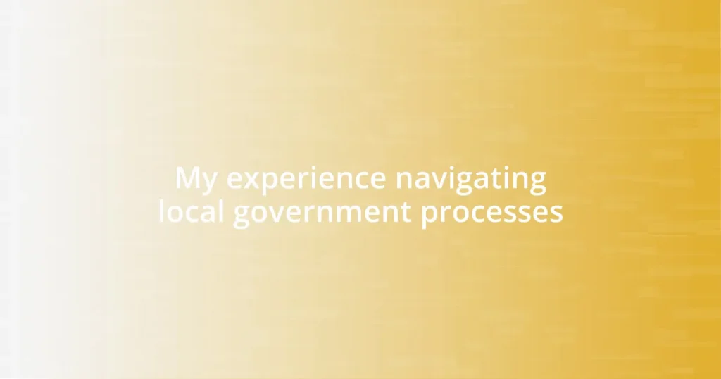 My experience navigating local government processes