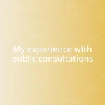 My experience with public consultations