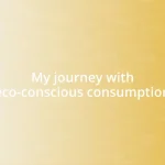 My journey with eco-conscious consumption
