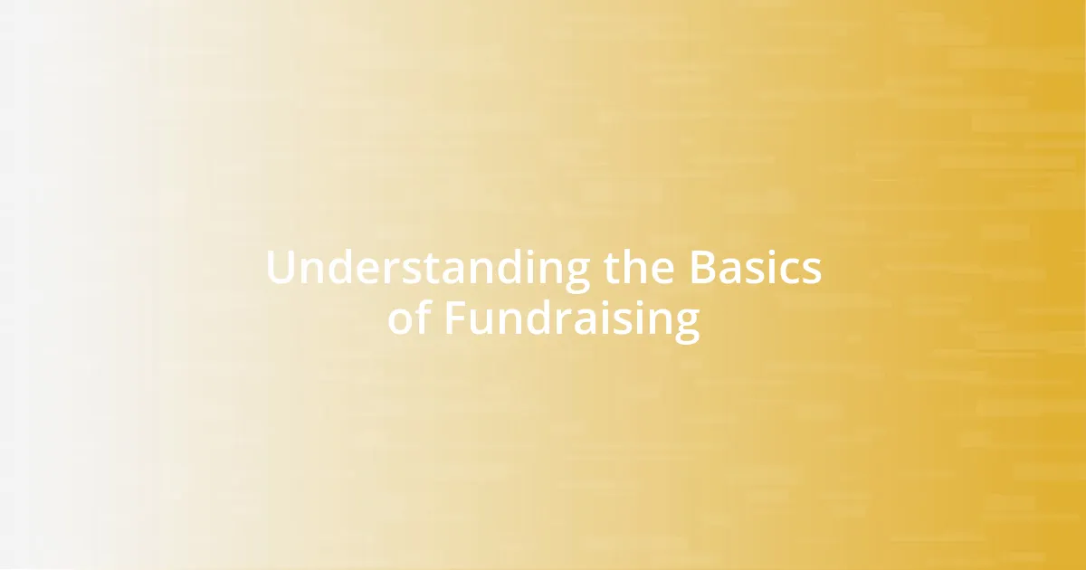 Understanding the Basics of Fundraising