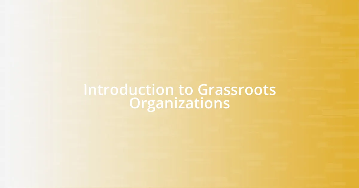 Introduction to Grassroots Organizations