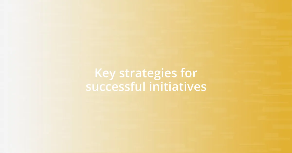 Key strategies for successful initiatives