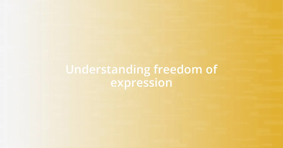 Understanding freedom of expression
