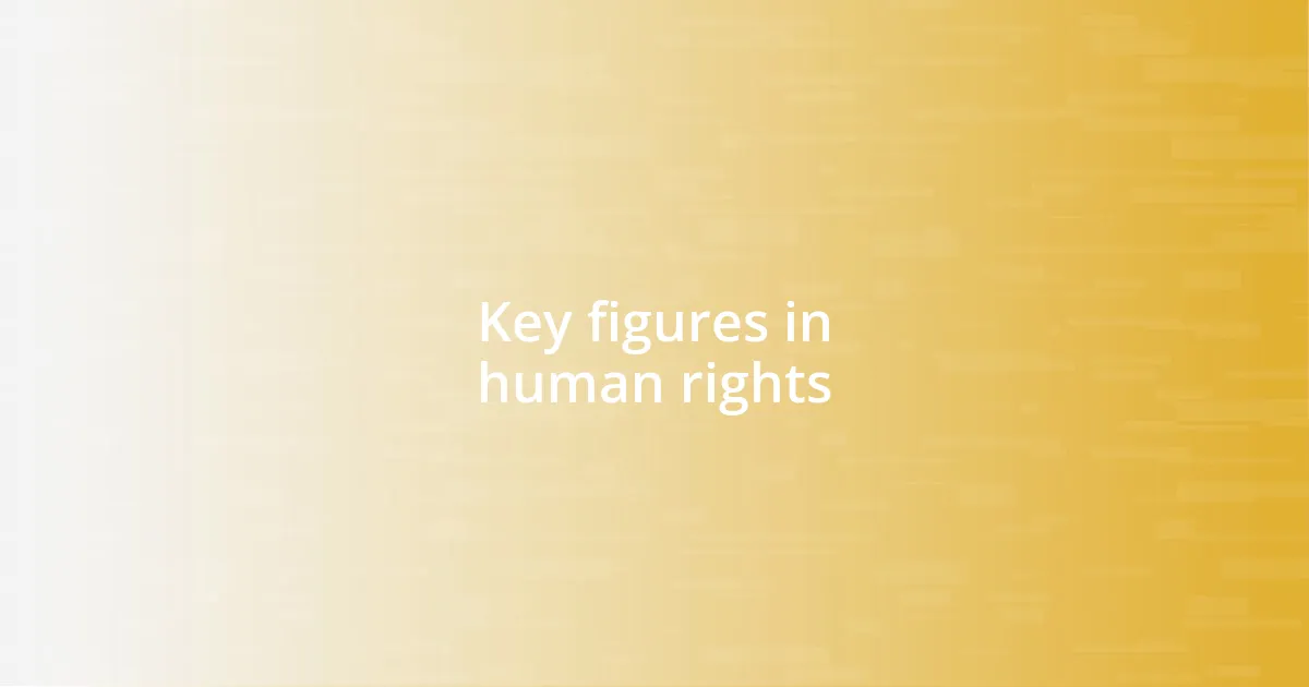Key figures in human rights